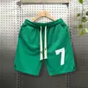 Shorts brancos simples masculinos de verão finos marca de moda listrados vestuário externo calças esportivas curtas masculinas soltas calças de praia