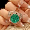 Novo Produto Mais Vendido: Colar Zhuang Shengsheng Joias Rosa Lapidação Rosa Verde Para Vintage Leopardo Ouro Rosa com Pedra Principal 14mm
