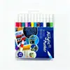 Caja Azul de PVC Caja Verde Marcadores Acrílicos para Arte, Opacos y Apilables por Color, Adecuados para el Dibujo de Estudiantes de Primaria, Punta Dura, Fina