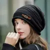 Novo chapéu de lã tricotado simples transfronteiriço para outono e inverno, gorro quente para atividades ao ar livre, touca versátil casual, chapéu pós-parto