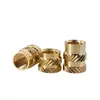 Porca de cobre com rosca dupla helicoidal, porca de inserção de cobre, porca moldada por injeção a quente, porca de inserção de cobre M5-M8