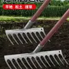 Rastrillo Herramientas Agrícolas Acero al Manganeso Arado y Aflojamiento de Suelo Herramienta de Rastrillo de Hierro Agrícola Rastrillo para Deshierbar y Rastrilllar Rastrillo de Nueve Dientes con Clavos Grandes