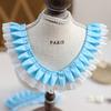 Al Por Mayor Azul Plisado Encaje Lolita Abanico de Soporte Puños Cuello Borde de Cortina Ropa de Muñeca Bebé Accesorios Decorativos