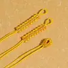 Anel de Puxar com Nó Plano de Fio de Ouro Tecido à Mão Anel de Puxar Falso Acessórios para Joias DIY Colar Pulseira Cordão Corda Anel de Puxar Atacado