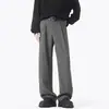 Calça Social Casual de Verão Masculina Solta de Alta Qualidade Reta Longa Masculina Draping Seda de Gelo Fina Calça Social
