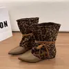 Sapatos design perna de calça cadarço botas folgadas pregas bico fino 2026 botins femininos novo salto oculto 7cm nicho outono