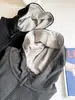 Sudadera con Capucha Falsa de Dos Piezas con Media Cremallera para Mujer, Otoño Ajuste Delgado, Diseño de Empalme Adelgazante, Camiseta Interior Elástica de Terciopelo Alemán