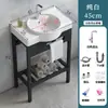 Lavabo de cerámica de pie, sin perforaciones, tamaño pequeño, lavabo de baño, soporte engrosado, lavabo de balcón