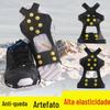 Capa de sapato de crampon de 10 dentes para escalada ao ar livre, capa preta de silicone altamente elástico, gelo, neve, antiderrapante, antiqueda, inverno, montanhismo
