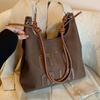 Bolsa de Gran Capacidad de Gama Alta 2026 Otoño e Invierno Nuevo Bolso de Hombro para Mujer Bolso Tote Retro Mate Transfronterizo para Viajes