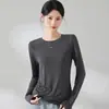 Camiseta base de lana ligera de 140 g, cuello redondo, manga larga, amigable con la piel, adelgazante, elegante, manga larga, Otoño 2026