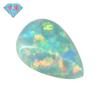 Anillo de piedra desnuda de ópalo sintético en forma de pera con gema Huagang, cara de ópalo artificial, taladro de fondo plano en forma de gota OP03