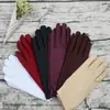Luvas clássicas bordadas de elastano femininas primavera e verão bordado macio antifouling protetor solar etiqueta joias alta elasticidade feito à mão