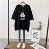 Ropa de mujer embarazada, nueva camiseta de verano de manga corta, de algodón, holgada, con letras estampadas, para embarazadas, de longitud media