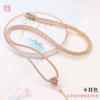 Cordón Teñido Flor de Durazno Tejido a Mano Jade Dorado Pei Jade Hetian Colgante de Jade Cordón Cuerda de Collar Pequeña Fresca
