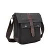 Bolso Bandolera de Lona para Hombre Transfronterizo, Bolso de Lona Resistente al Desgaste, Bolso Mensajero Multibolsillos, Maletín de Negocios Retro