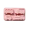 En stock: Molde de silicona de 4 piezas para diferentes tipos de vehículos y medios de transporte, apto para moldes de chocolate y para hornear pasteles