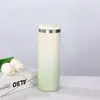 Estilo Popular Minimalista Copo Térmico de Aço Inoxidável 304, Grande Capacidade, Portátil para Uso no Carro, Design Degradê, Alto Valor Estético