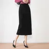 Saia lápis de bolinhas de cintura alta slim fit para mulheres, novo estilo outono 2026, elegante e versátil, saia profissional de comprimento médio