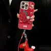 Cordón de Peluche de Pony Adecuado para Funda de Teléfono Apple 17 Año Nuevo 15 Pro Max Tacto de Alta Gama 16 Xiaomi 14 Funda Protectora