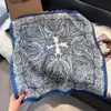 Pañuelo de Seda de 70 cm para Mujer Transfronterizo Nuevo Francés Elegante Pañuelo Pequeño Estampado de Anacardo Pañuelo Cuadrado Pequeño con Pañuelo para la Cabeza Venta al por Mayor