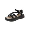 Sapatos romanos de sola grossa femininos 2023 novo verão calçados femininos com sandálias de saia grandes favoravelmente