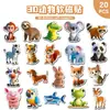 20 Piezas de Imanes de Refrigerador Magnéticos Suaves Originales de Animales 3D, Lindas y Adorables Decoraciones de Graffiti de Dibujos Animados de Mascotas, Pegatinas Magnéticas Completamente Magnéticas