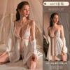 Lencería divertida, pijama sexy de encaje con tirantes, conjunto de uniforme sexy con abertura, pasión, tentación, 6577