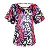 Cross-border Amazon eBay Summer Nova Europeia e Americana Mulheres Casual Crewneck Top Top Estampou T-shirt de manga curta para Mulheres