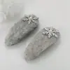 Pinza para el Cabello Adorable y Linda de Peluche Copo de Nieve para Mujer, Pinza para el Flequillo, Pinza para el Flequillo, Pinza para el Cabello de Perla de Agua Dulce, Accesorio para el Cabello
