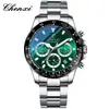 Relógio esportivo masculino Chenxi multifuncional com três mostradores e seis ponteiros em liga, à prova d'água para exportação, luminoso, decorativo, com calendário, relógio de quartzo