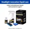 Kit de restauración de faros de exportación transfronteriza, removedor de amarilleamiento de faros de coche, agente de cuidado para mantenimiento, limpieza, descontaminación y brillo