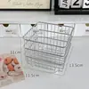 Cesta de almacenamiento cuadrada de hierro forjado estilo Ins para escritorio del hogar, cesta organizadora de artículos varios, cesta organizadora de cosméticos, caja de almacenamiento