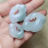 Jade Dorado de Seda Natural de Xinjiang Verde Tianshan Hebilla de Paz Candado Ruyi Colgante de Jade Venta al por Mayor con Jade Jade Colgante Transmisión en Vivo