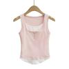 Chaleco sexy de contraste de color europeo y americano para chica hot, estilo chica hot, elástico para mujer, tipo sling apilado, top ajustado a la cintura rojo neto