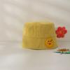 Sombrero infantil estilo Corea del Sur primavera nuevo lindo pegatinas de dibujos animados sombrero tipo cubeta de copa plana sombrero de pescador para bebé a prueba de sol para viaje