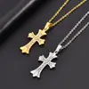 Collar Cruz Dulce con Pedrería Dorada de 18K para Mujer, Colgante Versátil de Acero Inoxidable al por Mayor