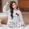Pijama estilo princesa para meninas, modelos de primavera e outono, algodão puro, manga longa, novo estilo 2026, roupa de casa para meninas mais velhas