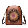 Bolsa de moda de luxo leve para mulheres, estilo chinês e étnico, multicamadas, adequada para mães de meia-idade e idosas, bolsa de telefone de ombro ou transversal, bolsa pequena
