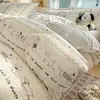 2026 Novo Conjunto de Roupa de Cama de Algodão 100% Quatro Peças Lençol de Cama Totalmente Algodão Capa de Edredom Estilo Fresco Conjunto de Roupa de Cama de Três Peças para Dormitório de Estudante