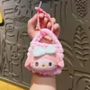 Bolsa de Moedas de Pelúcia Feita à Mão Chaveiro Urso Creme Bolsa de Armazenamento Mini Fofa Pingente Venda por Atacado