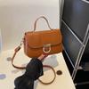 Bolsa versátil estilo western para mulheres 2023 moderna elegante cor sólida portátil pequena quadrada nova moderna Rede social bolsa de ombro transversal