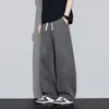 Pantalones Casuales de Pierna Ancha Rectos Sueltos Versátiles de Lyocell Tencel Estilo Americano para Hombre Primavera/Verano