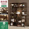 Estante de Armazenamento para Armário de Chá Prateleira de Chá de Chão Multicamadas Prateleira de Exibição Layout de Sala de Chá Estante de Armazenamento para Conjunto de Chá Novo Estilo Chinês Gabinete Multi-Tesouro