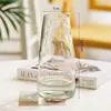 Florero, Flores Frescas, Plantas Hidropónicas, Botella de Vidrio Transparente, Decoración de Escritorio de Alta Estética Estilo Ins, Florero con Patrón de Hielo al por Mayor