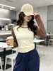Camiseta Básica de Manga Larga para Mujer, Estilo Otoño e Invierno, con Diseño de Bloques de Color, Ajustada, a la Moda, para Chicas