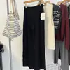 Calça Wide Leg de Lã Sem Costura Lazy B para Mulheres 2025 Outono/Inverno Nova Reta Emagrecedora Bainha Dobrada Comprimento Total