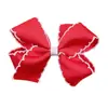 Pasador de Pelo Infantil con Lazo Tridimensional y Contorno, Pinza para Flequillo de Niña con Cinta Roja Hilo, Accesorios para el Cabello de Bebé Hechos a Mano