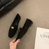 Primer Encuentro Temporada Gamuza Zapatos de Mujer de un Solo Paso Suela Plana Zapatos Individuales Mujer 2025 Nuevo Primavera Otoño Mocasines Británicos Punta Cuadrada Zapatos de Conducir