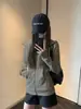Chaqueta de otoño temprano para mujer 2026 nueva sudadera con capucha ajustada, cárdigan fino casual con cremallera, parte superior, atuendo estilo coreano